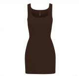 *s*k*  bodycon pink ribbed slip dress sleeveless U-neck tank dress mint green