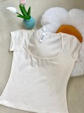 im*s new in stock American style hot girl square neck slim-fit short-sleeve versatile T-shirt top for women,  style
