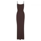 same style sexy ribbed camisole dress for women, backless, slimming, bodycon long dress