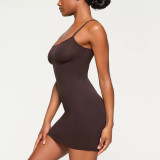 [In stock]!S-kims short ribbed fabric stretchy slim-fit sexy bodycon slip dress