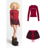 Christmas limited edition new versatile casual plaid shorts set, suitable for both inner and outer wear