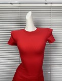 Niche brand Jinjie now offers the * ribbed short-sleeve -style cotton rib shapewear top sports T-shirt