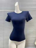 Celebrity Style: 's Cotton Jersey Short Sleeve Top for a Perfect Figure, High Quality