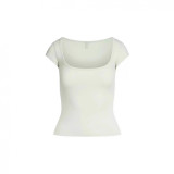 COTTON JERSEY SCOOP NECK T-SHIRT French square neck short-sleeve T-shirt