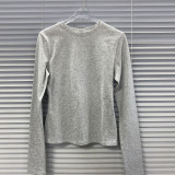 alternative to  and Zhao Lusi's style, COTTON JERSEY tight-fitting cotton base shirt, long-sleeve t-shirt