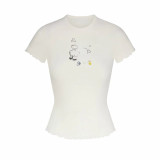 Nanyou   Easter limited edition lamb print graffiti lace short-sleeve T-shirt and pants set