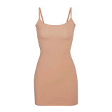[In stock]!S-kims short ribbed fabric stretchy slim-fit sexy bodycon slip dress