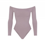 LIGHT ESSENTIAL off-shoulder long-sleeve T-shirt bodysuit