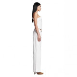European and American hot girl workwear style asymmetrical cut one-shoulder thick strap silver square buckle backless top vest
