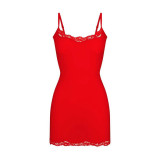 -style new summer camisole dress, sexy tight-fitting bodycon lace mini dress