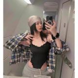 blogger's same style FITS EVERYBODY lace-trimmed camisole bodysuit