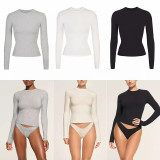 Zhao Lusi same style COTTON JERSEY tight-fitting base shirt long-sleeve t-shirt inner layer