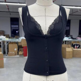 Valentine's Day SOFT LOUNGE LACE Sexy Lace Patchwork Tank Top Long Sleeve Dress