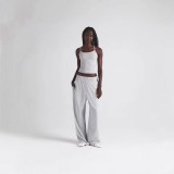 25 new product  COTTON JERSEY WIDE LEG PANT cotton straight-leg casual wide-leg pants