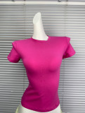 Celebrity Style: 's Cotton Jersey Short Sleeve Top for a Perfect Figure, High Quality