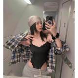 blogger's same style FITS EVERYBODY lace-trimmed camisole bodysuit