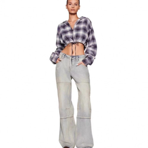 Hong Kong-style retro slim-fit cropped casual long-sleeve hooded plaid short jacket shirt