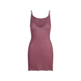Sheer Knit Low-Neck Camisole Dress Round-Neck See-Through Knit Mini Dress in Spicy Girl Style