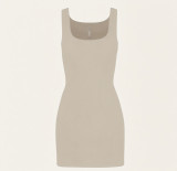 *s*k*  bodycon pink ribbed slip dress sleeveless U-neck tank dress mint green