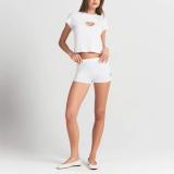 American  New Valentine's Day Limited Edition Heart-Shaped Hollow Short-Sleeve T-Shirt, Shorts, Straight Pants Casual Versatile Set