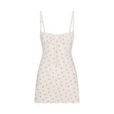 -style European and American sexy LOGO POINTELLE Valentine's Day floral hollow-out cotton set