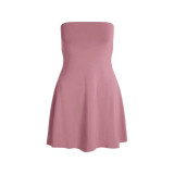 European and American style sexy off-the-shoulder strapless dress for women with back zipper A-line one-step mini irt