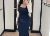 Niche *  sexy and alluring hot girl dress, slim-fit, figure-flattering, strapless long dress with a high-end feel and body-hugging design
