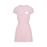 Valentine's Day Rosé Park Chae-young style European and American women's fashion heart print short-sleeve dress