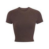 alternative basic sports cotton T-shirt, cropped short-sleeved top