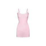 -style new summer camisole dress, sexy tight-fitting bodycon lace mini dress