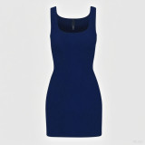*s*k*  bodycon pink ribbed slip dress sleeveless U-neck tank dress mint green