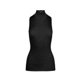 New Knitted Sleeveless High-Neck Tank Top and Bodycon Skirt Set for Women