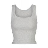 U-neck ribbed camisole European and American slim-fit solid color inner layer outerwear sports crop top