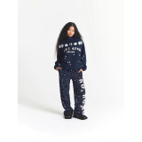 's new white snowflake pattern straight wide-leg versatile casual loose pants