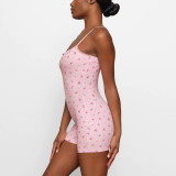 SOFT LOUNGE lace floral modal fabric camisole jumpsuit