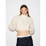 25 Fall/Winter Casual Sportswear Women's Color-Block Long-Sleeve Stand-Up Collar Lamb Wool Versatile Long-Sleeve High-Collar Short Jacket