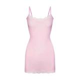 -style new summer camisole dress, sexy tight-fitting bodycon lace mini dress