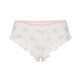 Valentine's Day limited edition heart logo hollow-out cotton short-sleeve shorts set dress suspender pants