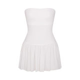 New Summer Style Spicy Girl Puffy Short Skirt for Women, Solid Color Simple Strapless Slim Fit Bud Short Pleated Dress