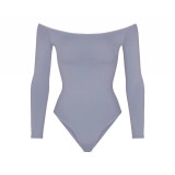 LIGHT ESSENTIAL off-shoulder long-sleeve T-shirt bodysuit