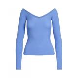 SOFT LOUNGE OFF THE SHOULDER TOP Ribbed Off-Shoulder Long Sleeve T-Shirt