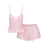 Valentine's Day ROMANCE LACE CAMI SHORT SET Silk Lace Cami Home Wear Set