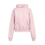 cherry blossom pink series three-dimensional embossed letter print hooded sweatshirt top outerwear set cotton