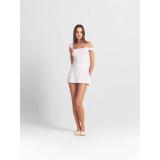 Valentine's Day limited edition heart logo hollow-out cotton short-sleeve shorts set dress suspender pants