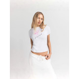 New Heart Angel Round Neck Short Sleeve Versatile T-Shirt Cupid Print Casual Top
