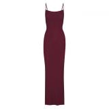 same style sexy ribbed camisole dress for women, backless, slimming, bodycon long dress