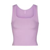 U-neck ribbed camisole European and American slim-fit solid color inner layer outerwear sports crop top