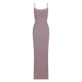 Valentine's Day limited edition 2-color custom-dyed multi-layer stretch lace bodycon dress with lace trim and hip-hugging long irt