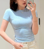 Celebrity Style: 's Cotton Jersey Short Sleeve Top for a Perfect Figure, High Quality