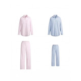 pink striped wide-leg pajama pants for women, new summer style, loose casual pants for outdoor wear and walking